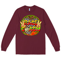 Burgundy Race coach with leopard and peace hand Long Sleeve Tee - AdoDesignShop