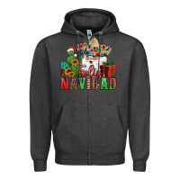Charcoal Heather feliz navidad Spanish Christmas Zipper Hoodie - Jasminsmagicworld