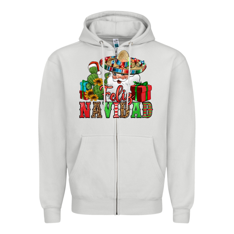 Feliz Navidad Spanish Christmas Zipper Hoodie by Jasminsmagicworld | Teevron