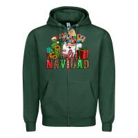 Sports Green feliz navidad Spanish Christmas Zipper Hoodie - Jasminsmagicworld