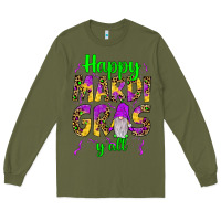 Army Green happy mardi gras y'all gnome Long Sleeve Tee - JahusDesignShop
