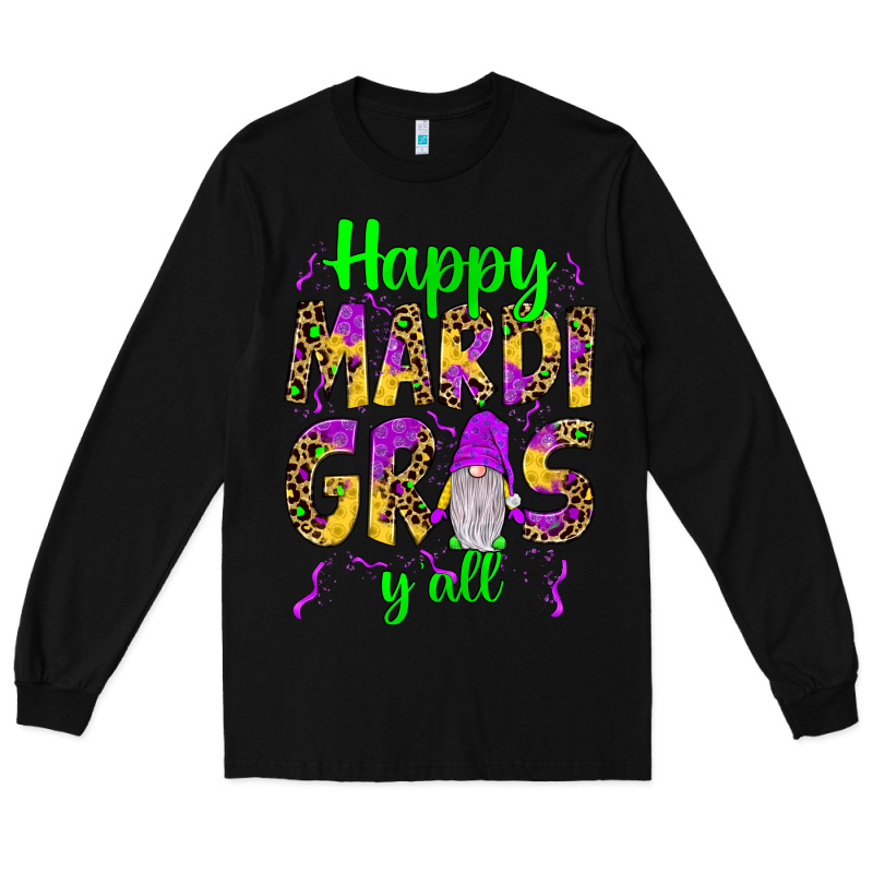 Happy Mardi Gras Y'all Gnome Long Sleeve Tee by JahusDesignShop | Teevron