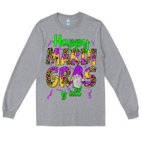 Heather Grey happy mardi gras y'all gnome Long Sleeve Tee - JahusDesignShop