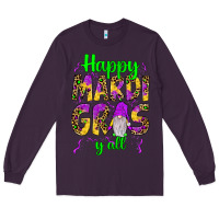Plum happy mardi gras y'all gnome Long Sleeve Tee - JahusDesignShop