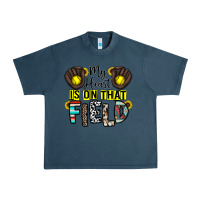 Midnight Navy my heart is on that field Urban Heavy Tee - CowhideDigitalArt