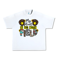 White my heart is on that field Urban Heavy Tee - CowhideDigitalArt