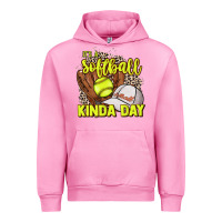 Fuchsia Pink It's a Softball kinda day leopard Urban Hoodie - NancyCooperArtShop