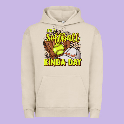 It's A Softball Kinda Day Leopard Urban Hoodie Designed By Nancycooperartshop