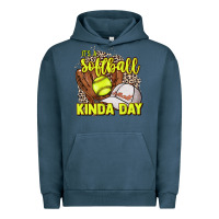 Pigment Midnight Navy It's a Softball kinda day leopard Urban Hoodie - NancyCooperArtShop