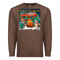 Chestnut merry christmas with camper van Premium Sweatshirt - NancyCooperArtShop