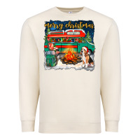 Sandshell merry christmas with camper van Premium Sweatshirt - NancyCooperArtShop