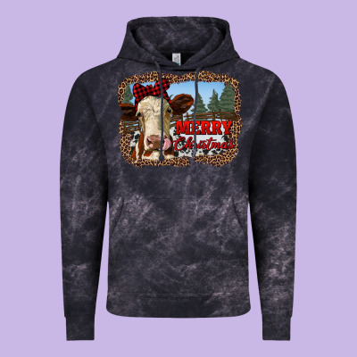 Merry Christmas Heifer Cow With Farm Vintage Hoodie Designed By Ranaportraitstore