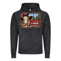 Vintage Black merry christmas heifer cow with farm Vintage Hoodie - RanaPortraitStore