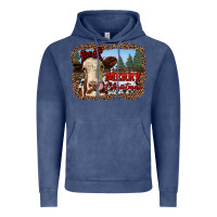 Vintage Denim merry christmas heifer cow with farm Vintage Hoodie - RanaPortraitStore
