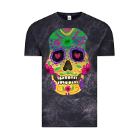 Cloud Black sugar skull Vintage Tee - FaDigitalArtStudio