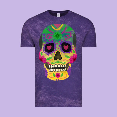 Sugar Skull Vintage Tee Designed By Fadigitalartstudio