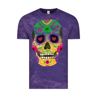 Cloud Purple sugar skull Vintage Tee - FaDigitalArtStudio