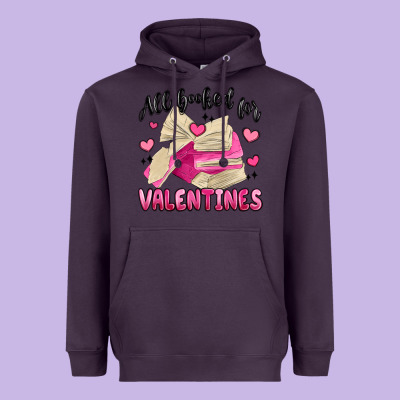 All Booked For Valentines Heavyweight Hoodie Designed By Maliassmallbusiness