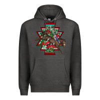 Charcoal Heather aztec rodeo christmas Premium Hoodie - AdoDesignShop