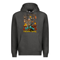 Charcoal Heather Fall Breeze And Autumn Leaves Deer Premium Hoodie - LillyAllenDesigns