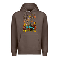 Coffee Fall Breeze And Autumn Leaves Deer Premium Hoodie - LillyAllenDesigns