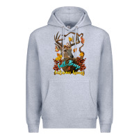 Heather Grey Fall Breeze And Autumn Leaves Deer Premium Hoodie - LillyAllenDesigns