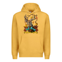 Mustard Fall Breeze And Autumn Leaves Deer Premium Hoodie - LillyAllenDesigns