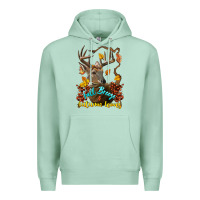Seafoam Fall Breeze And Autumn Leaves Deer Premium Hoodie - LillyAllenDesigns