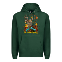 Sports Green Fall Breeze And Autumn Leaves Deer Premium Hoodie - LillyAllenDesigns