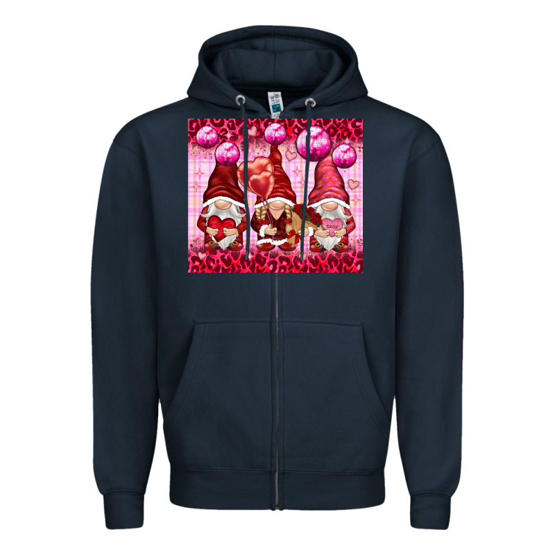 Valentines Gnomies With Leopard Zipper Hoodie by NancyCooperArtShop | Teevron