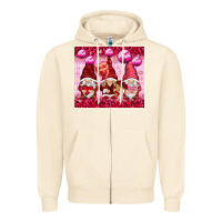 Sandshell valentines gnomies with leopard Zipper Hoodie - NancyCooperArtShop