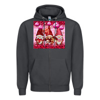 Smoke valentines gnomies with leopard Zipper Hoodie - NancyCooperArtShop