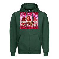 Sports Green valentines gnomies with leopard Zipper Hoodie - NancyCooperArtShop