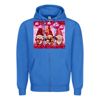 True Royal valentines gnomies with leopard Zipper Hoodie - NancyCooperArtShop