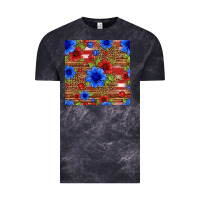 Cloud Black patriotic flowers seamless pattern Vintage Tee - HRA Design Shop