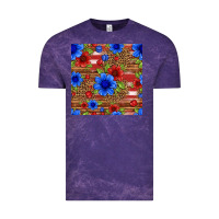 Patriotic Flowers Seamless Pattern Vintage Tee | Teevron