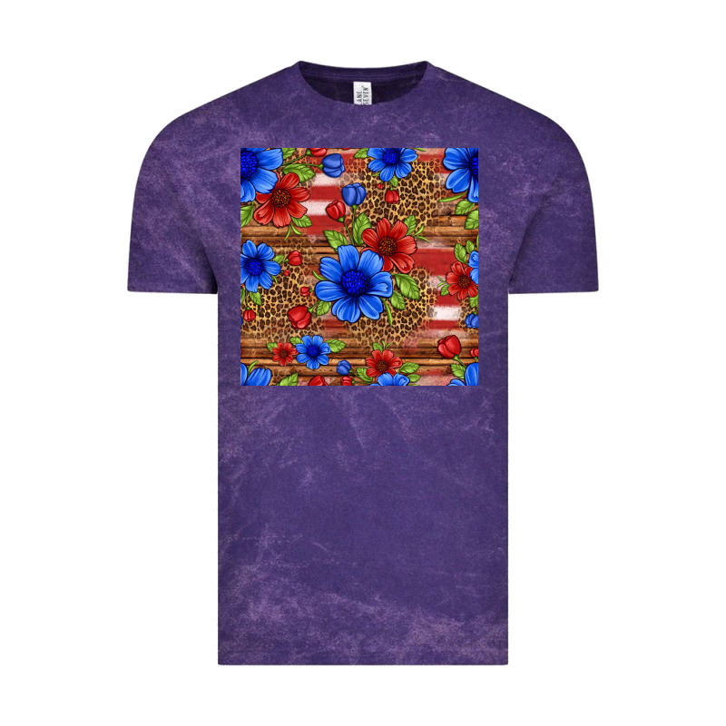 Patriotic Flowers Seamless Pattern Vintage Tee by HRA Design Shop | Teevron