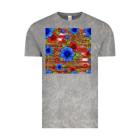 Cloud Rock patriotic flowers seamless pattern Vintage Tee - HRA Design Shop