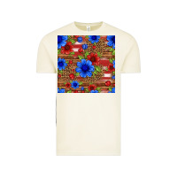 Vintage Arctic patriotic flowers seamless pattern Vintage Tee - HRA Design Shop