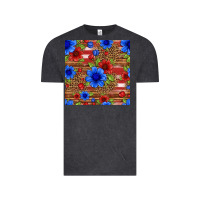 Vintage Black patriotic flowers seamless pattern Vintage Tee - HRA Design Shop