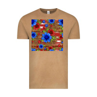 Vintage Camel patriotic flowers seamless pattern Vintage Tee - HRA Design Shop