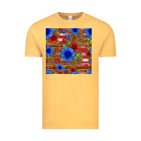 Vintage Mustard patriotic flowers seamless pattern Vintage Tee - HRA Design Shop
