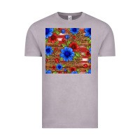 Vintage Zinc patriotic flowers seamless pattern Vintage Tee - HRA Design Shop