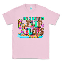 Bubblegum Pink life is better in flip flops Classic Tee - AdoDesignShop