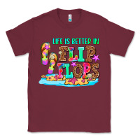 Burgundy life is better in flip flops Classic Tee - AdoDesignShop