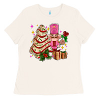 Bone christmas tree cake and nutcracker with gifts ado Ladies Tee - AdoDesignShop