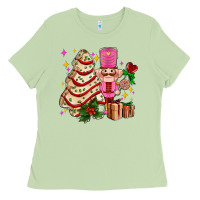 Matcha christmas tree cake and nutcracker with gifts ado Ladies Tee - AdoDesignShop