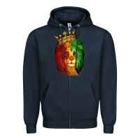 Navy Juneteenth Lion King Zipper Hoodie - LillyAllenDesigns