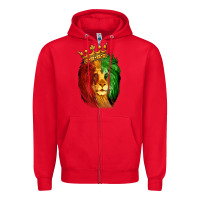 Red Juneteenth Lion King Zipper Hoodie - LillyAllenDesigns