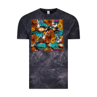 Cloud Black sunflower horses seamless pattern Vintage Tee - HRA Design Shop
